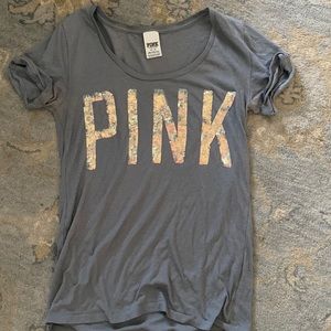 Victoria’s Secret pink gray iridescent sequins top size medium